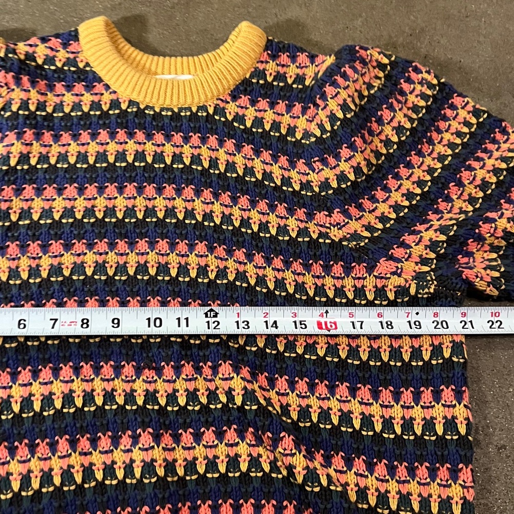 Vintage Universal Thread Yellow Pink Striped Knit… - image 7